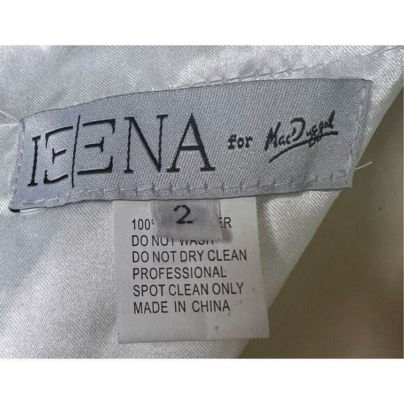 IEENA FOR MAC DUGGAL White CHIFFON LONG EVENING DRESS New With Tags Size 2 - Picture 9 of 10